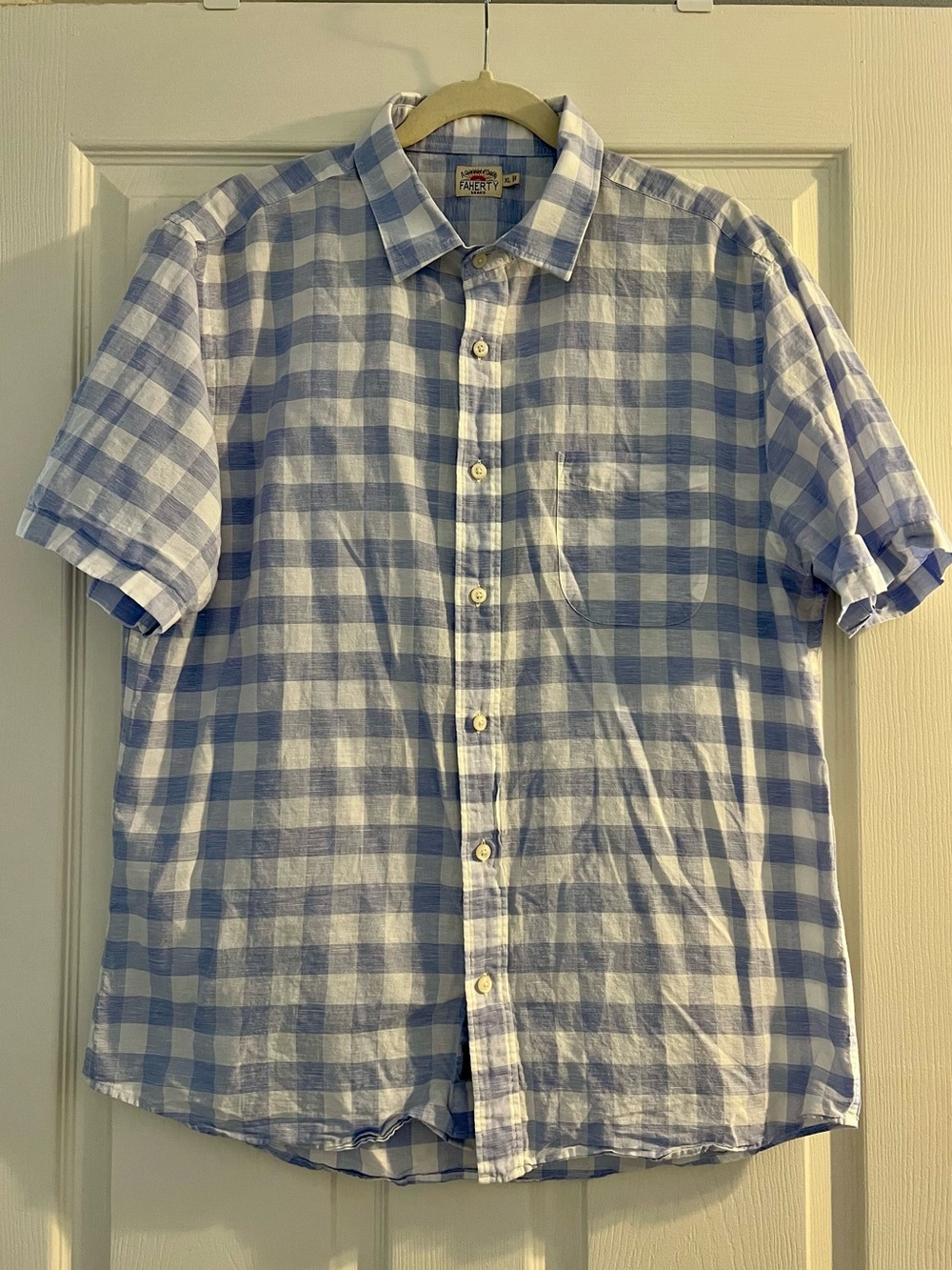 Men’s Faherty Checked Button Up XL